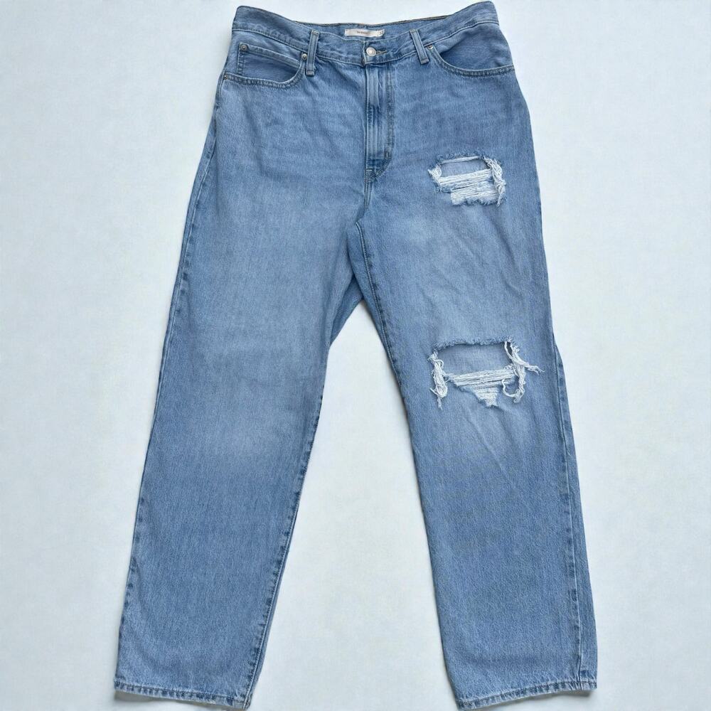 Levi’s 94’‎ Baggy Jeans Sz 32 Blue Wide Leg Distressed High Rise Grunge Skater